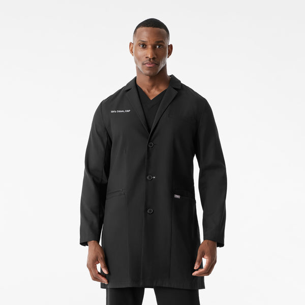 Men's Black Harlem - Long Slim Lab Coat