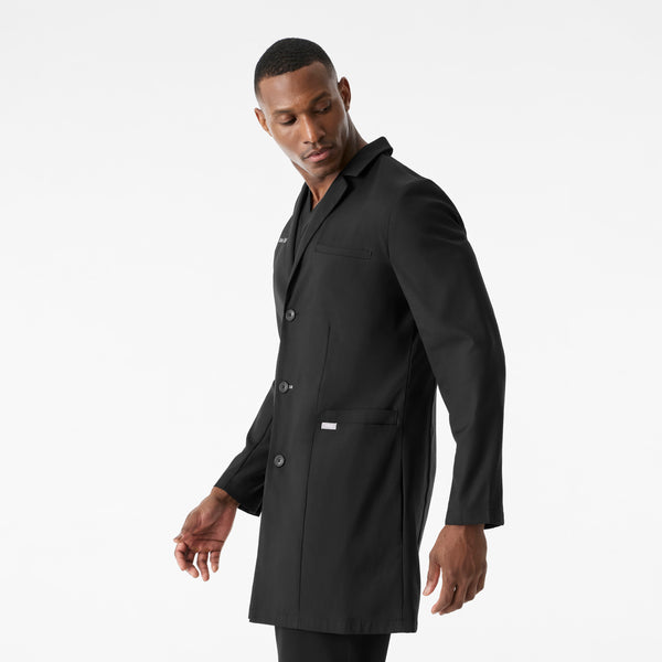 Men's Black Harlem - Long Slim Lab Coat