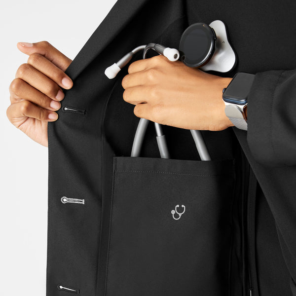 Women's Black Bellevue - Long Slim Lab Coat