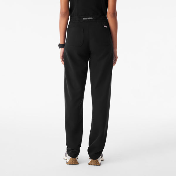 Women's Black Livingston Ruched Mid-Rise - Petite Straight-Leg Scrub Pant™