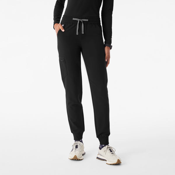 Women's Black Zamora Ruched Mid-Rise - Jogger Scrub Pant™