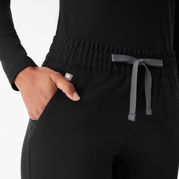 Women's Black Zamora Ruched Mid-Rise - Jogger Scrub Pant™