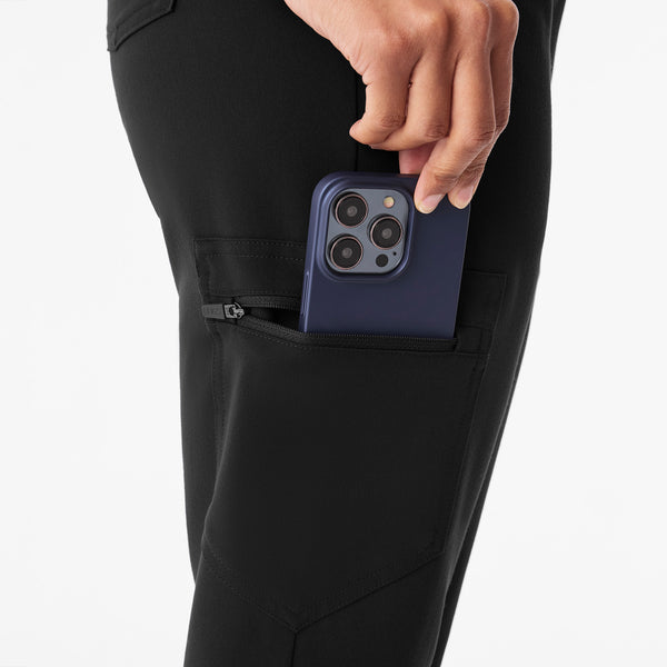 Women's Black Zamora Ruched Mid-Rise - Jogger Scrub Pant™