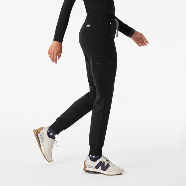 Women's Black Zamora Ruched Mid-Rise - Jogger Scrub Pant™