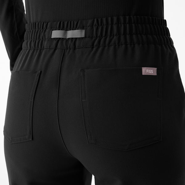 Women's Black Zamora Ruched Mid-Rise - Jogger Scrub Pant™