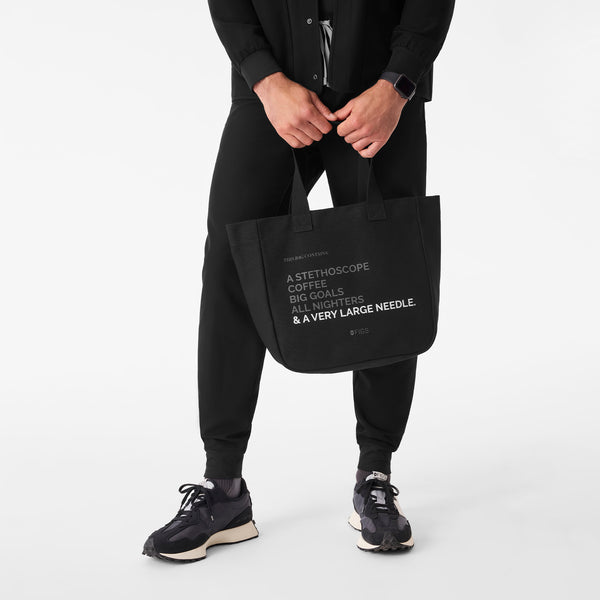 Black - A Very Large Needle Mini Canvas Tote