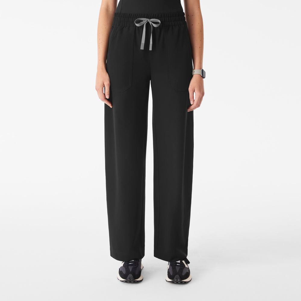 Women's Black Roslyn Mid-Rise Wide-Leg - Scrub Pant