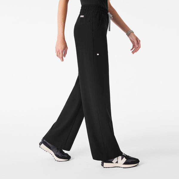Women's Black Roslyn Mid-Rise Wide-Leg - Scrub Pant