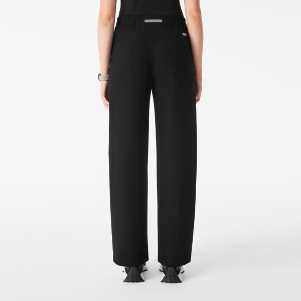 Women's Black Roslyn Mid-Rise Wide-Leg - Scrub Pant