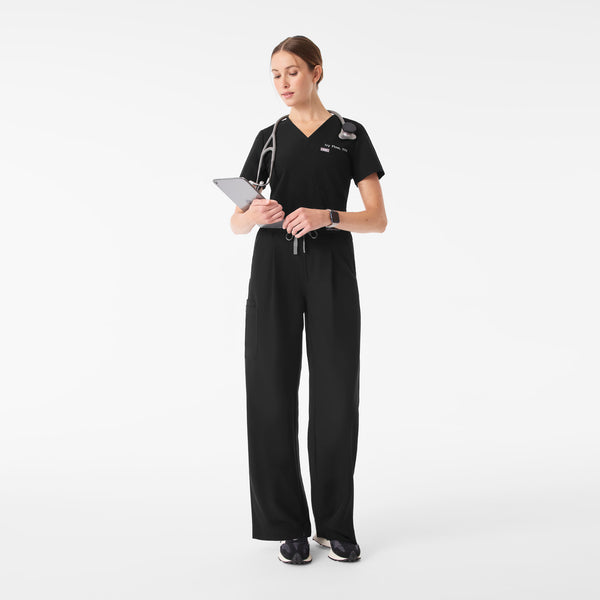 Women's Black Ultra-High-Rise Shelby Wide-Leg - Scrub Pant