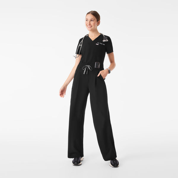 Women's Black Ultra-High-Rise Shelby Wide-Leg - Scrub Pant