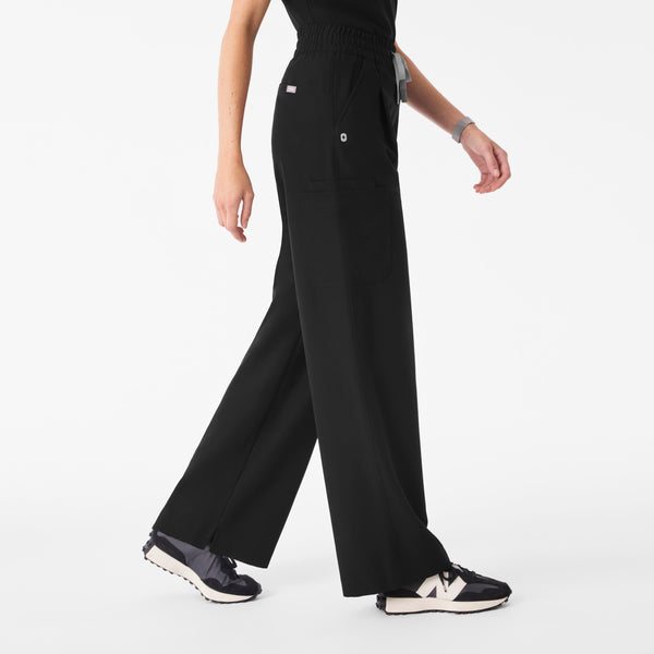 Women's Black Ultra-High-Rise Shelby Wide-Leg - Scrub Pant