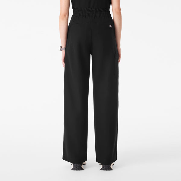 Women's Black Ultra-High-Rise Shelby Wide-Leg - Scrub Pant