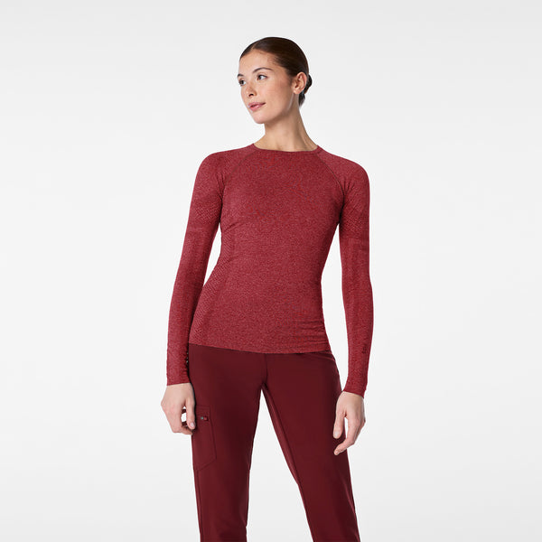 Women's Burgundy Salta Seamless - Long-Sleeve Underscrub