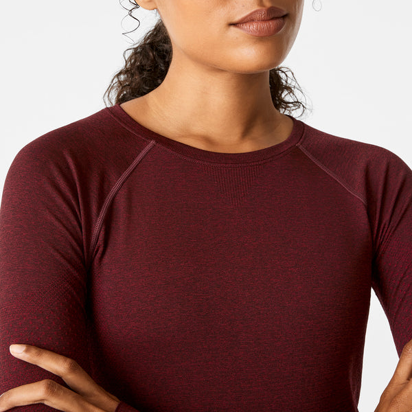 Women's Burgundy Salta Seamless - Long-Sleeve Underscrub