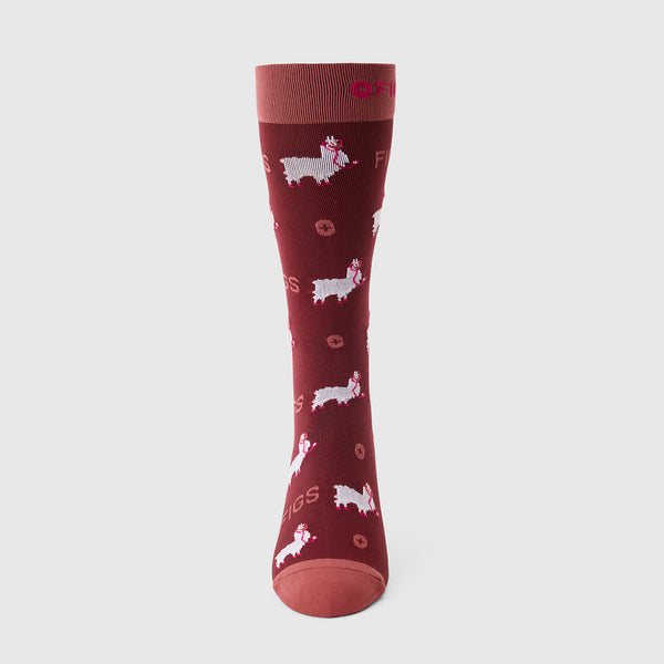 Unisex Burgundy Trauma Llama - Compression Socks