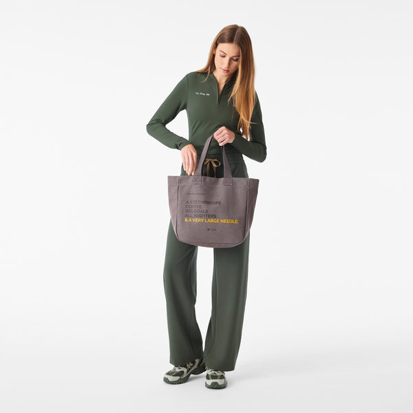 Dark Grey - A Very Large Needle Mini Canvas Tote