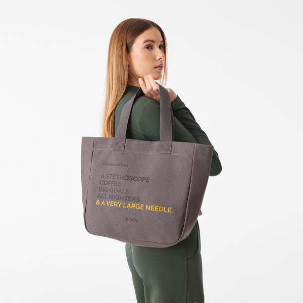 Dark Grey - A Very Large Needle Mini Canvas Tote