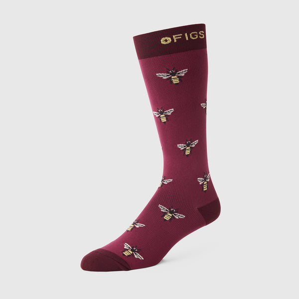 Unisex Light Deep Purple Busy Bee - Compression Socks