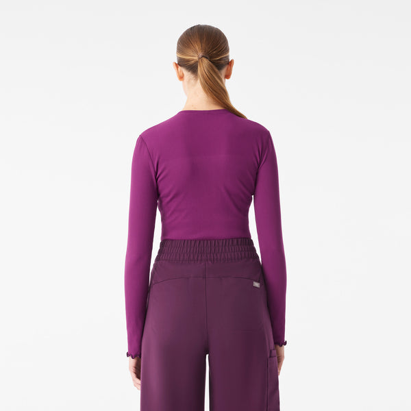 Women's Light Deep Purple Lacey Ruffle - Long-Sleeve Underscrub