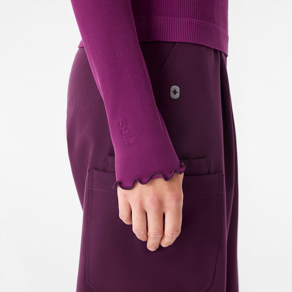 Women's Light Deep Purple Lacey Ruffle - Long-Sleeve Underscrub