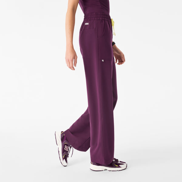 Women's Deep Purple Roslyn Mid-Rise Wide-Leg - Tall Scrub Pant