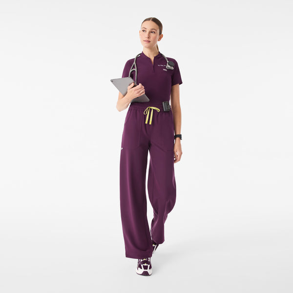 Women's Deep Purple Roslyn Mid-Rise Wide-Leg - Tall Scrub Pant