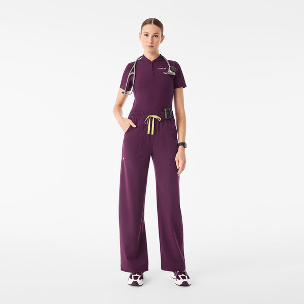 Women's Deep Purple Roslyn Mid-Rise Wide-Leg - Tall Scrub Pant