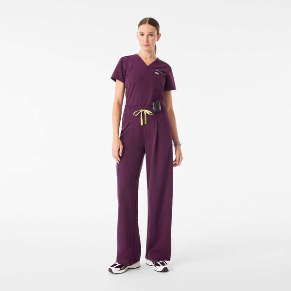 Women's Deep Purple Ultra-High-Rise Shelby Wide-Leg - Scrub Pant