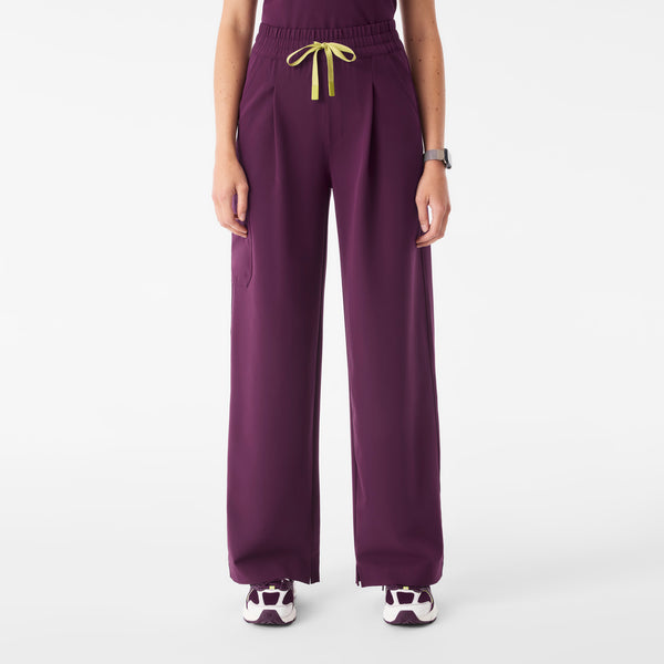 Women's Deep Purple Ultra-High-Rise Shelby Wide-Leg - Scrub Pant