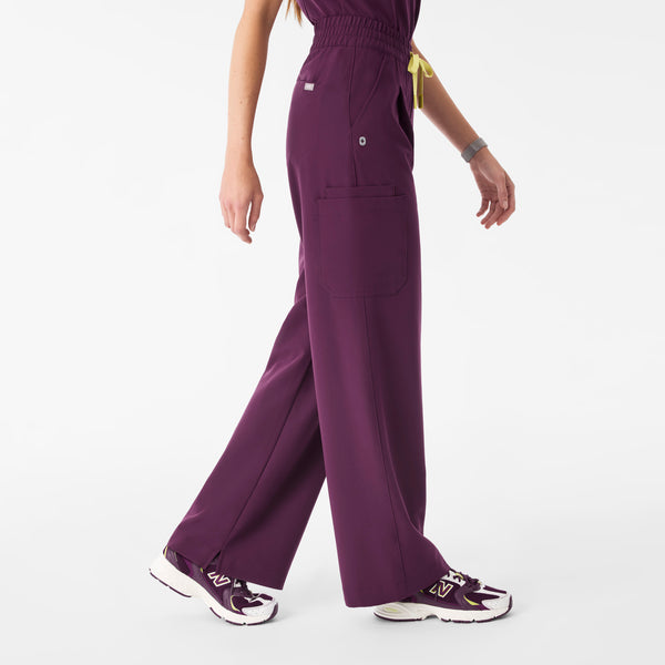 Women's Deep Purple Ultra-High-Rise Shelby Wide-Leg - Scrub Pant
