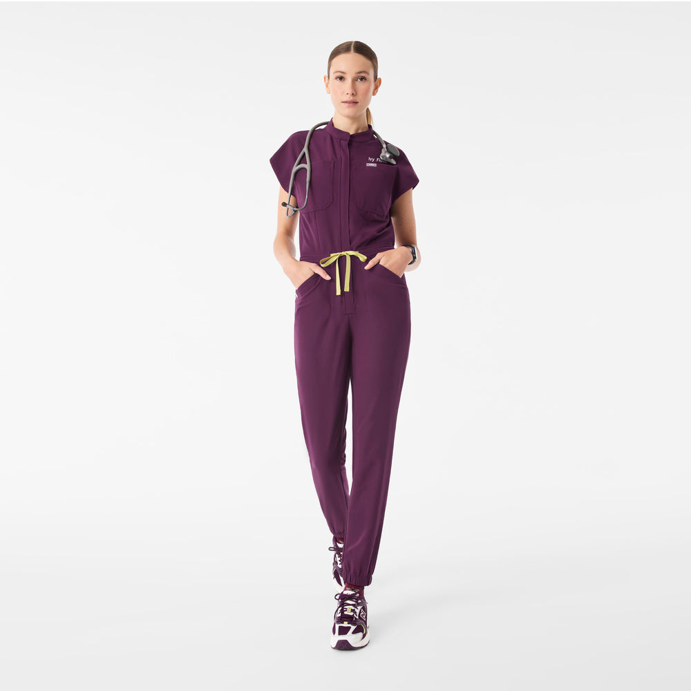Women's Deep Purple Rafaela Cargo - Petite ScrubJumpsuit™