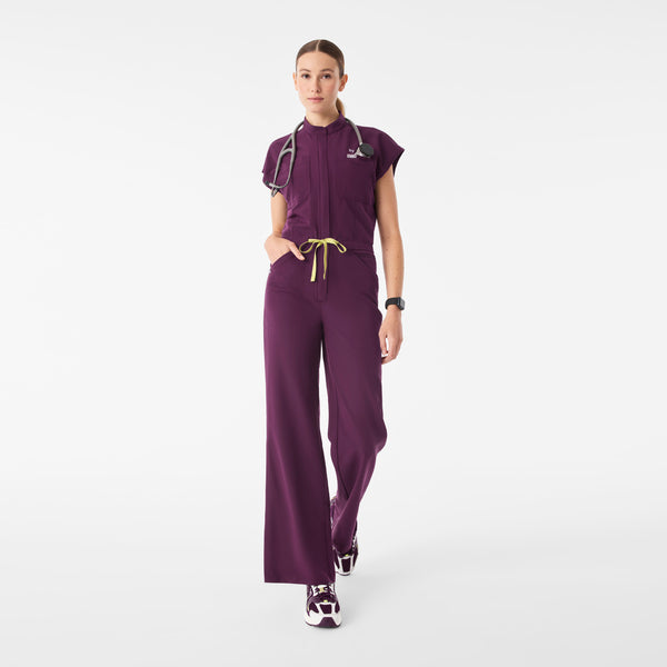 Women's Deep Purple Rafaela Wide-Leg - ScrubJumpsuit™