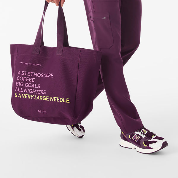 Deep Purple - A Very Large Needle Canvas Tote
