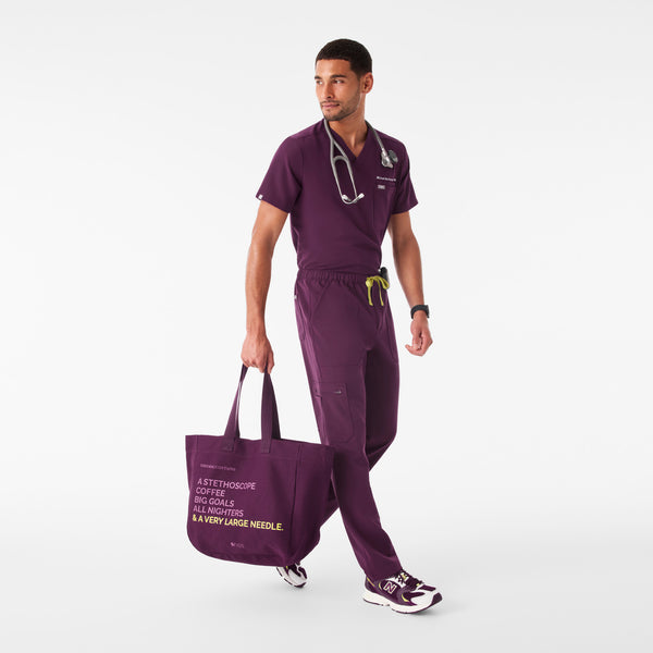 Deep Purple - A Very Large Needle Canvas Tote