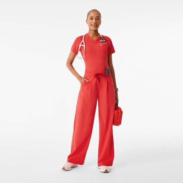 Women's Hibiscus Ultra-High-Rise Shelby Wide-Leg - Petite Scrub Pant