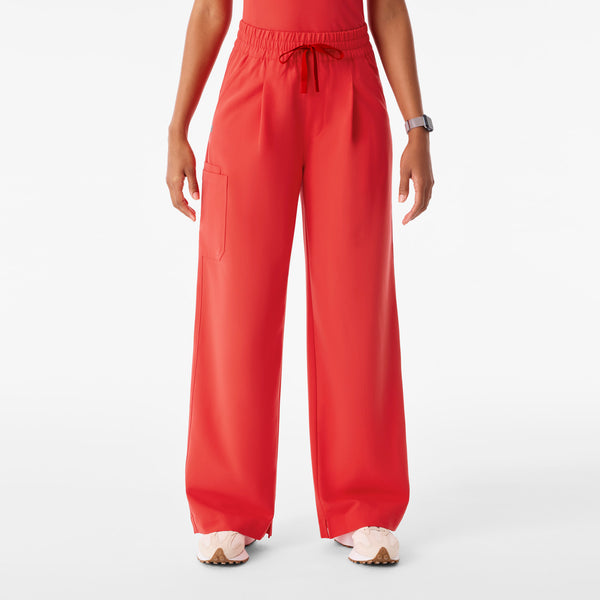 Women's Hibiscus Ultra-High-Rise Shelby Wide-Leg - Petite Scrub Pant
