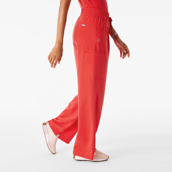 Women's Hibiscus Ultra-High-Rise Shelby Wide-Leg - Petite Scrub Pant