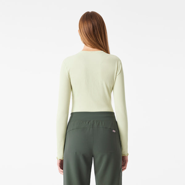 Women's Light Celery Lacey Ruffle - Long-Sleeve Underscrub
