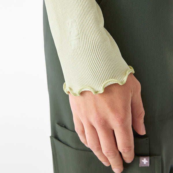 Women's Light Celery Lacey Ruffle - Long-Sleeve Underscrub