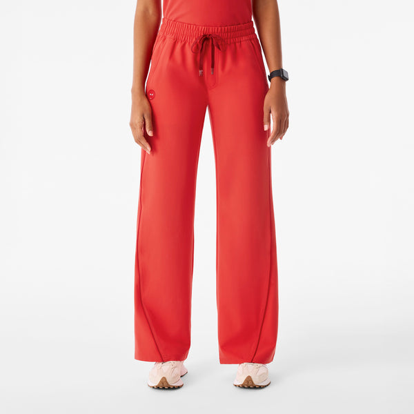 Women's Hibiscus Spider-Man Isabel Ruched Wide-Leg - Scrub Pant