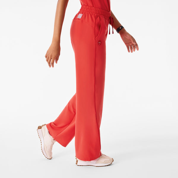 Women's Hibiscus Spider-Man Isabel Ruched Wide-Leg - Scrub Pant