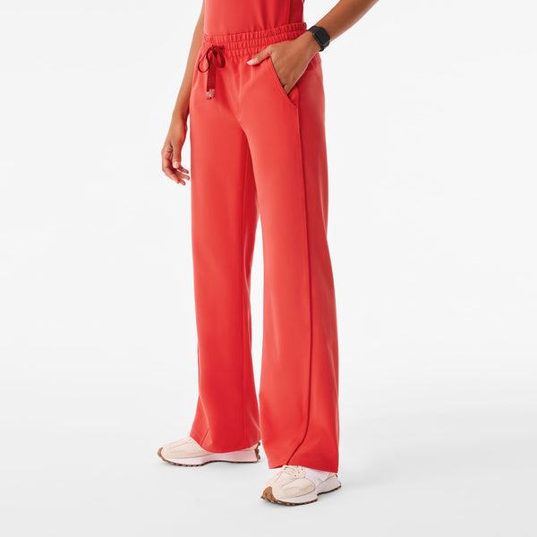 Women's Hibiscus Spider-Man Isabel Ruched Wide-Leg - Scrub Pant
