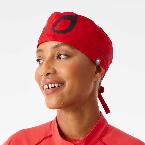 Hibiscus Spider-Man Printed - Scrub Cap With Buttonholes