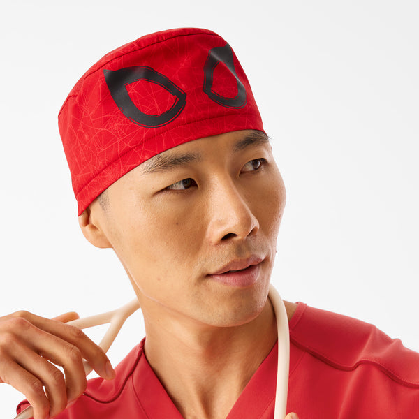 Hibiscus Spider-Man Printed - Scrub Cap With Buttonholes