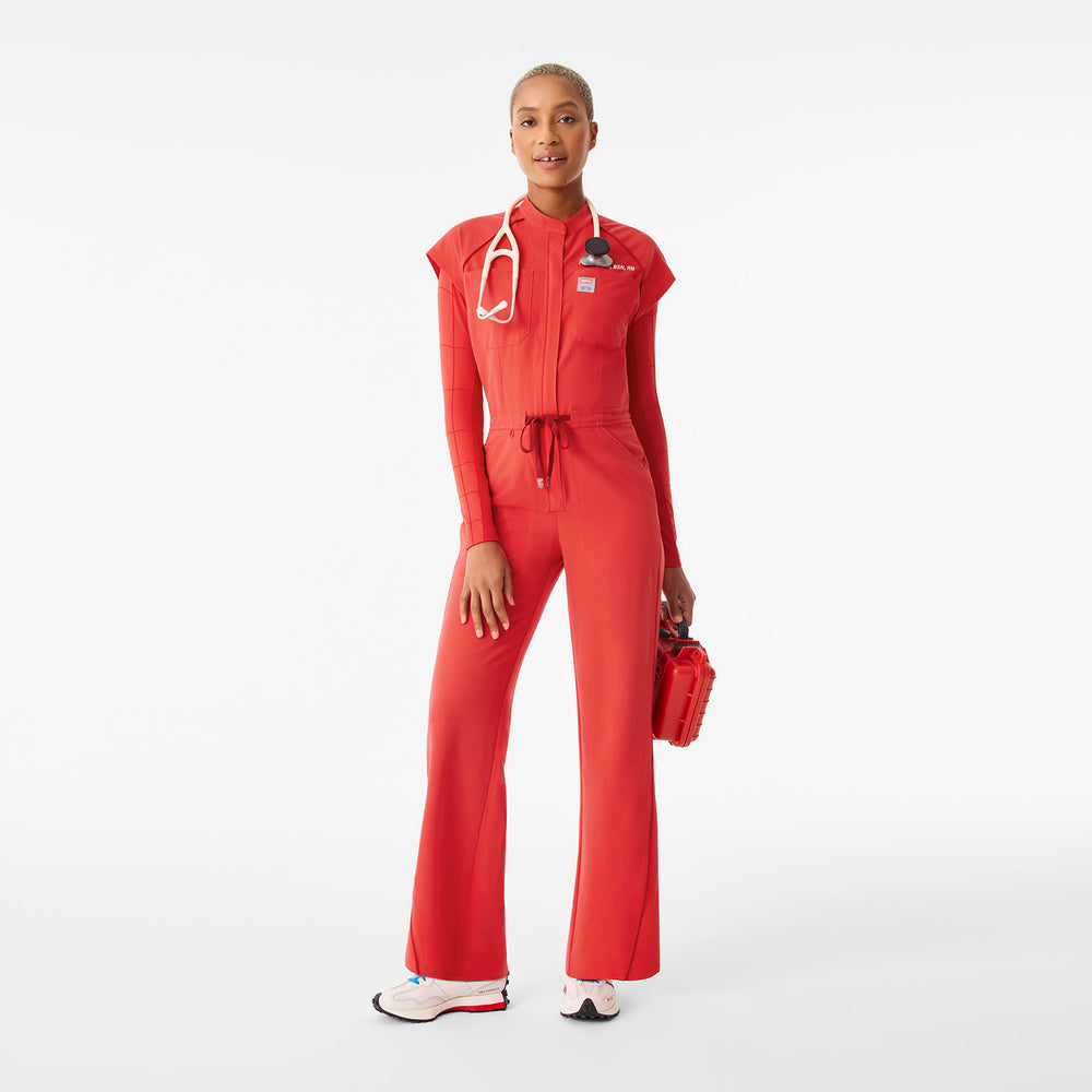 Women's Hibiscus Spider-Man Rafaela Wide-Leg - Tall ScrubJumpsuit™