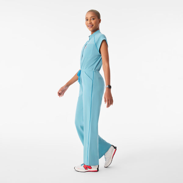 Women's Mauritius Blue Spider-Man Rafaela Wide-Leg - Petite ScrubJumpsuit™