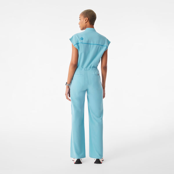 Women's Mauritius Blue Spider-Man Rafaela Wide-Leg - Petite ScrubJumpsuit™
