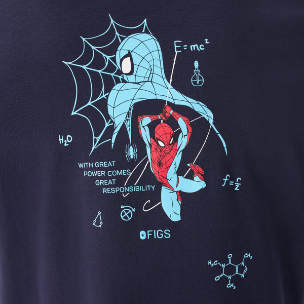 Men's Navy Spider-Man Graphic - Long-Sleeve Underscrub