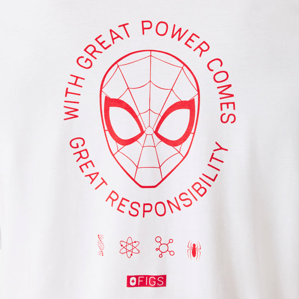 Men's Optic White Spider-Man Graphic - Long-Sleeve Underscrub